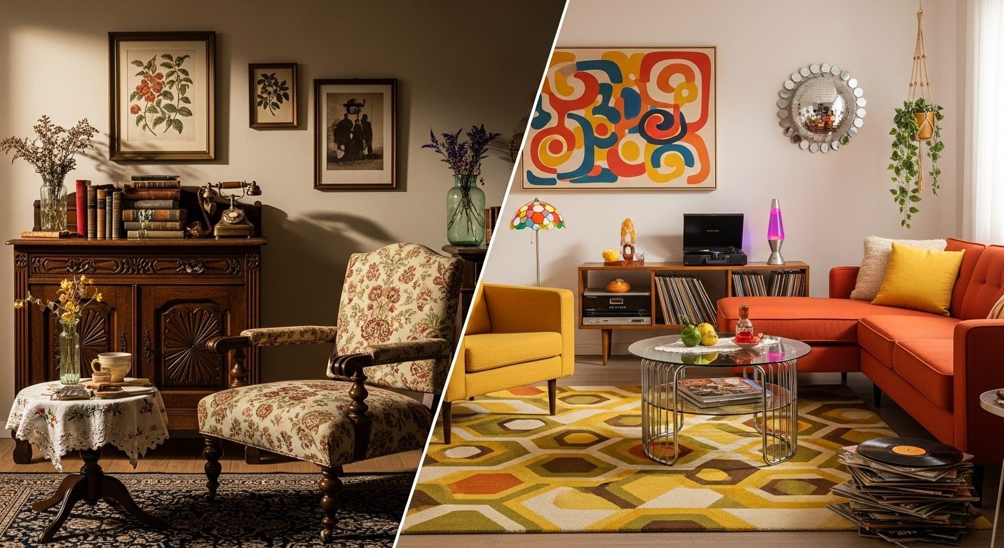Phong cách nội thất Phân biệt Vintage và Retro