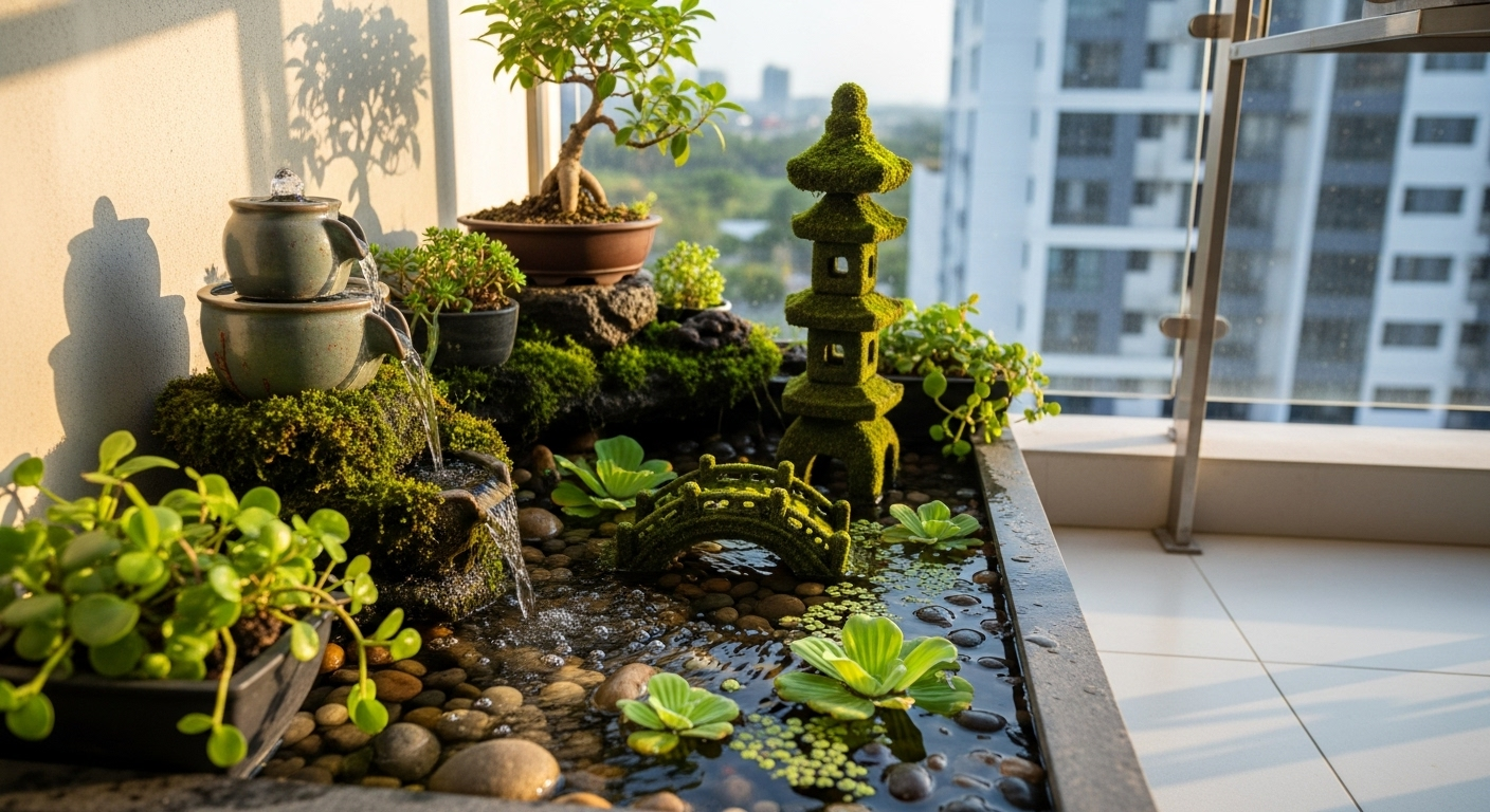 Tiểu Cảnh Nước ban công chung cư